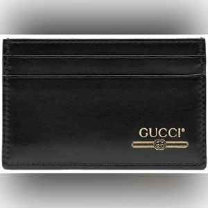 New GUCCI Gucci Logo Leather Cardholder In Black